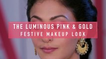 Festive Pink & Gold Makeup Look for Indian Skin _ Makeup for Indian Weddings_ Festivals