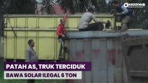 Muatan Truk 6 Ton Solar Ilegal Terbongkar, Gegara Patah As di Muarojambi