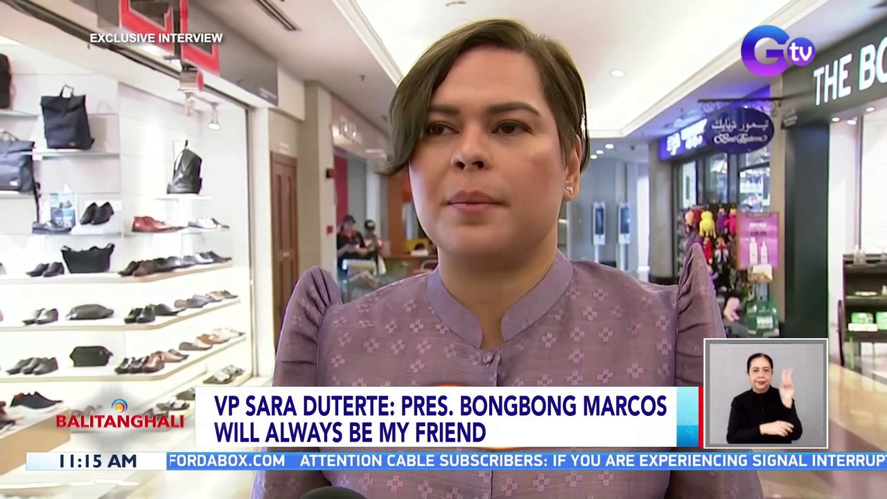 Pres. Bongbong Marcos will always be my friend — VP Sara Duterte | BT