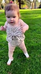 First time cute baby walk