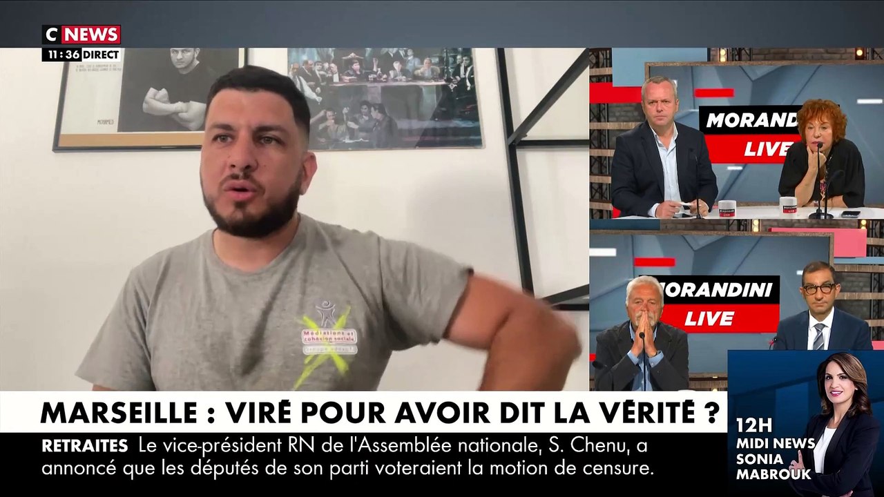 Viré pour avoir décrit la réalité des cités à Marseille dans Morandini Live? Un "médiateur" raconte comment il a été remercié "pour avoir trop parlé" ! - VIDEO