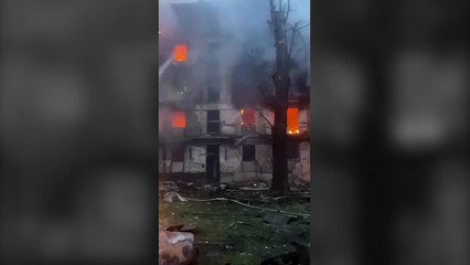 Ataque sobre un edificio de viviendas de Krivói Rog (Dnipro), ciudad natal del presidente Zelenski