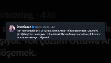 Ümit Özdağ'dan tartışma yaratacak öneri: Tek çözüm sınıra mayın döşemek