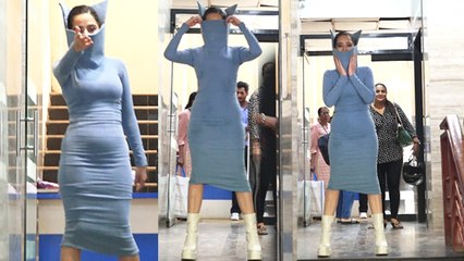 Urfi Javed Face Cover Blue Dress Look FULL Video, मुंह छुपाकर... । Boldsky