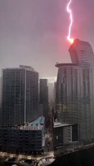 Lightning Strikes Residential Miami Tower