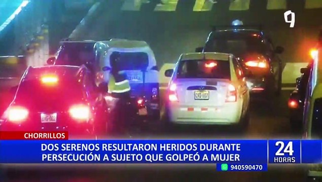 Chorrillos: serenos resultan heridos durante persecución a sujeto que golpeó a su expareja