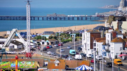Spectacular views over Hastings, East Sussex, from East Hill