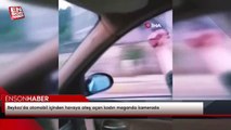 Beykoz'da otomobil içinden havaya ateş açan kadın maganda kamerada