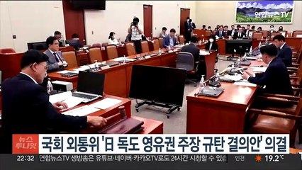 국회 외통위 '일본 독도 영유권 주장·역사왜곡 규탄 결의안' 의결