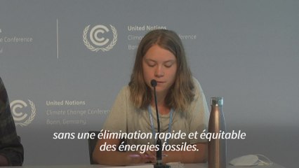 Maintenir les énergies fossiles est une "condamnation à mort", selon Greta Thunberg