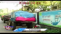 Garbage Trucks Parked At Municipal Office Due To Lack Of Dumping Yard | Sangareddy | V6 News