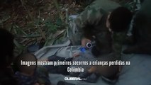 Imagens mostram primeiros socorros a crianças perdidas na Colômbia