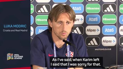 'Really bad' for Madrid to lose Benzema - Modric