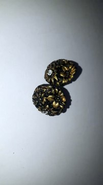 Polymer clay Hand crafted earrings studs with gold shimmery effect...