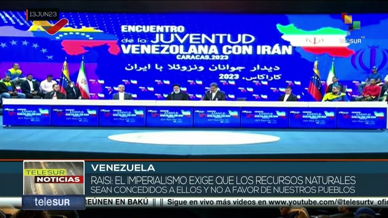 teleSUR Noticias 15:30 13-06: Presidente iraní Ebrahim Raisi ratificó su solidaridad con Venezuela