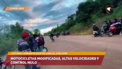 Motocicletas modificadas, altas velocidades y control nulo