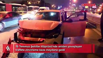 15 Temmuz Şehitler Köprüsü'nde 7 araçlı zincirleme kaza