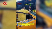 İstanbul'un göbeğinde gündem yaratan görüntüler... Bu kez yolcu taksi şoförüne saldırdı