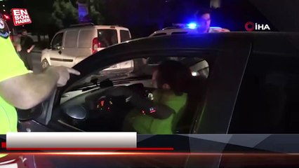 Bursa polisinin alkollü sürücüyle imtihanı kamerada