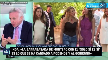 Inda: «La barrabasada de Montero con el 'sólo sí es sí' es lo que se ha cargado a Podemos y al Gobierno»