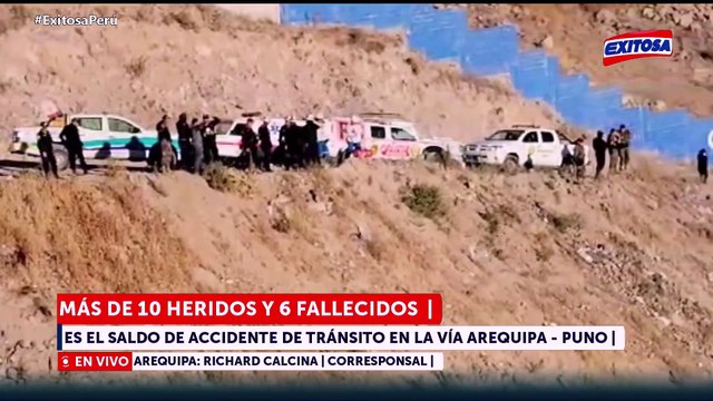Más de 10 heridos y 6 fallecidos es el saldo de accidente de tránsito en la vía Arequipa - Puno