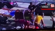 Çorlu'da atın çarptığı kadın hastanelik oldu