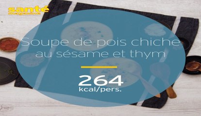 Soupe de pois chiches au sésame et au thym