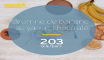Verrine de banane au yaourt chocolaté