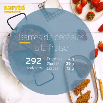 Recette de barres de céréales à la fraise