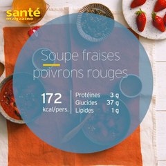 Soupe fraises et poivrons rouges