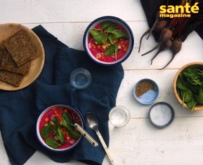 Velouté froid betteraves et épinards