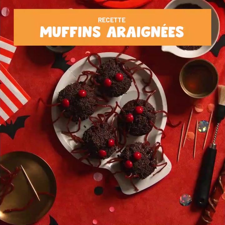 les muffins araignées d'Halloween