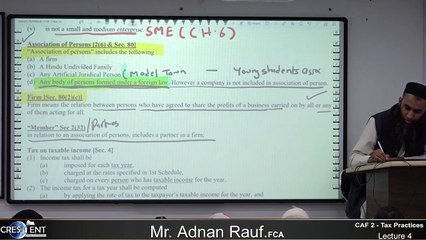 CAF-2 || Lecture 4|| Tax | sir Adnan Rauf | 2023