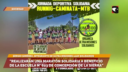 Realizarán una maratón solidaria a beneficio de la Escuela N° 623 de Concepción de la Sierra