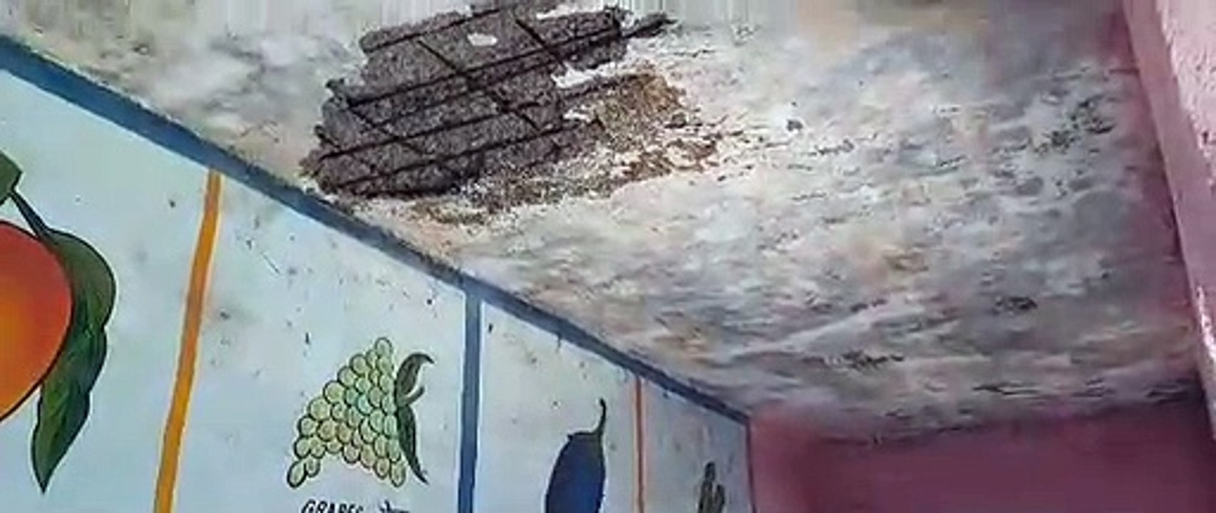 Education session will start amidst chaos, water drips in the rain, it is difficult to sit