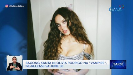 Bagong kanta ni Olivia Rodrigo na "Vampire", ire-release sa June 30 | Saksi