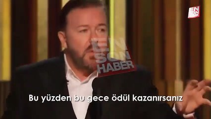 Ricky Gervais'ten ödül törenlerinde politik mesaj verenlere unutulmaz gönderme