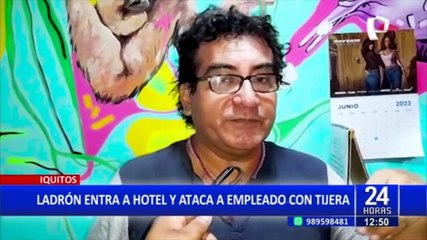 Iquitos: trabajador de hotel se enfrenta a delincuente que ingresó armado con una tijera