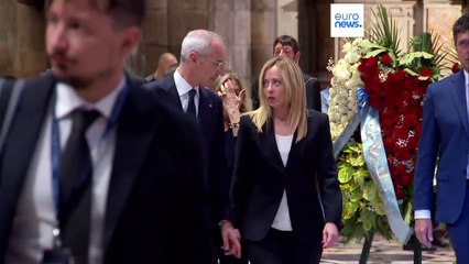 Italy's political elite and fans bid farewell to ex-Premier Silvio Berlusconi in Milan