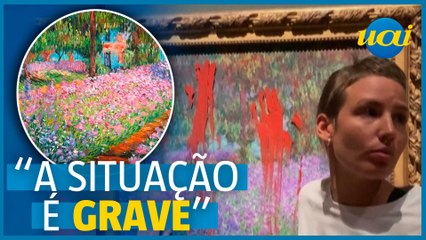Ativistas jogam tinta vermelha em tela de Monet