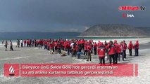 Dünyaca ünlü Salda Gölü’nde su altı arama kurtarma tatbikatı