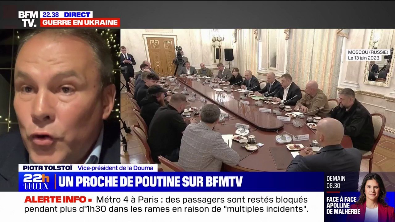 Guerre en Ukraine: "Après l'échec de la contre-offensive ukrainienne, on va passer à l'attaque", affirme Piotr Tolstoï, vice-président de la Douma