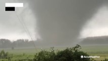 Large tornado tears through field in Georgia