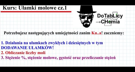 UŁAMKI MOLOWE od ZERA _ CZ.1 _ Zadania z Legendarnego zbioru STECHIOMETRIA #Chemia #chemistry