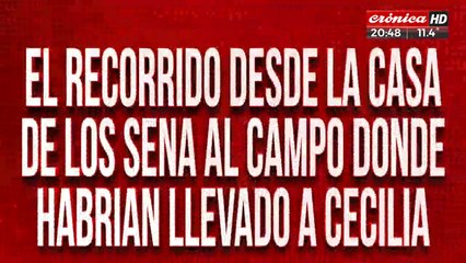 El recorrido de la casa de los Sena al campo donde habrían llevado a Cecilia