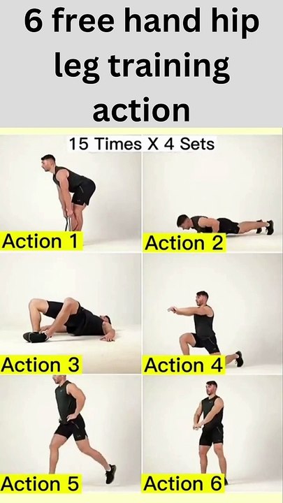 6 free hand hip leg training action