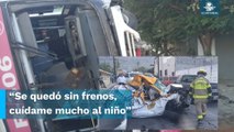 Pasajeros de camión sin frenos viven momentos de angustia