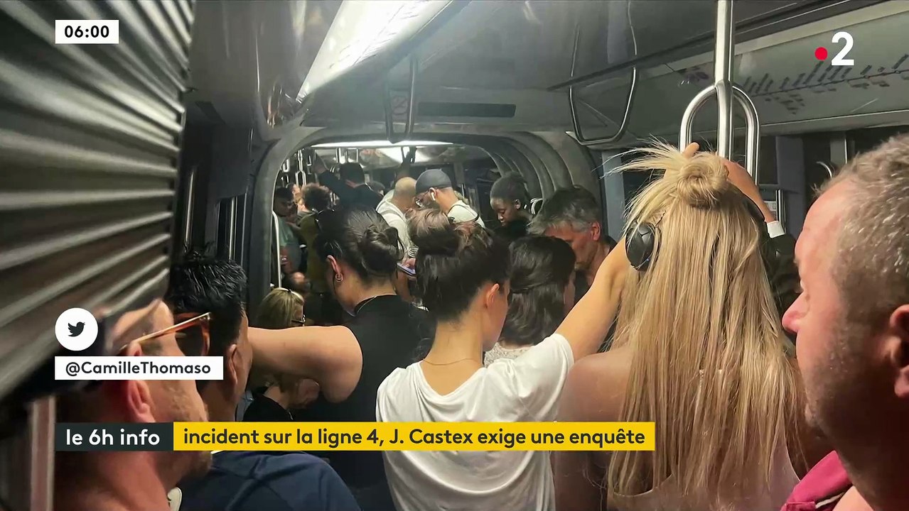 Les images de "l'incident exceptionnel" qui s'est produit hier soir dans le métro parisien où des dizaines de passagers sont restés bloqués pendant 2 heures dans les wagons, bondées et surchauffées