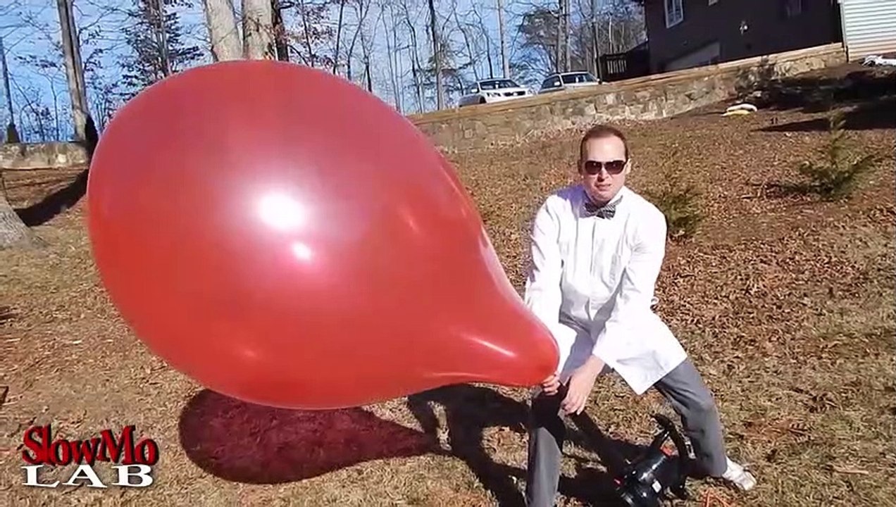 Giant Balloon Pops In Slow Motion!