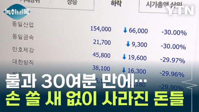 불과 30여분 만에 '폭락'...손 쓸 새 없이 사라진 돈 [Y녹취록] / YTN